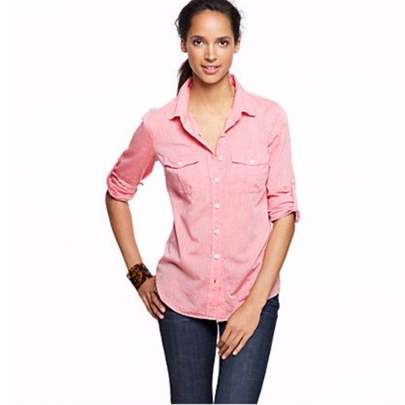 J. Crew Factory Tops - J. Crew FACTORY End-On-End Camp Perfect Fit Shirt